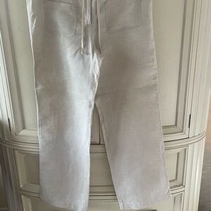 Men's White Linen Pants